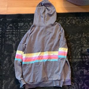 Gray rainbow striped sweatshirt